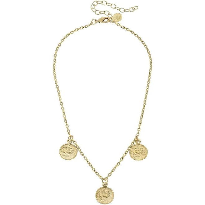 accessory Susan Shaw Dainty Coin Charm Necklace Susan Shaw $84