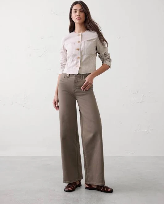 outerwear Tailored Cropped Linen-Blend Jacket Banana Republic Factory $80