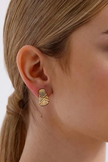 accessory Textured Geometric Stud Earrings Etsy - Seller $35.35