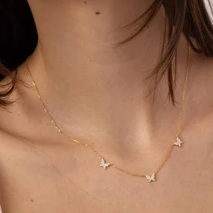 accessory Tiny Butterfly Silver Necklace Etsy - PureLoveNecklace $27.3