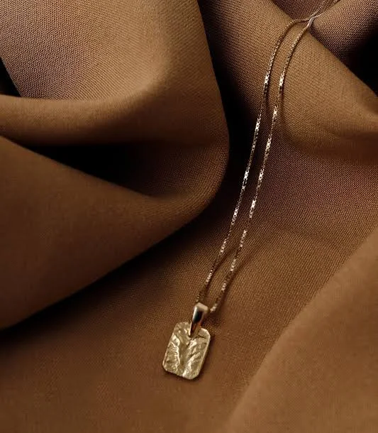 accessory Tiny Gold Rectangle Pendant Necklace Etsy - Seller $56.2
