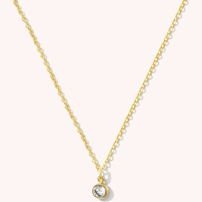 accessory Tiny Solitaire Necklace Simple & Dainty $62
