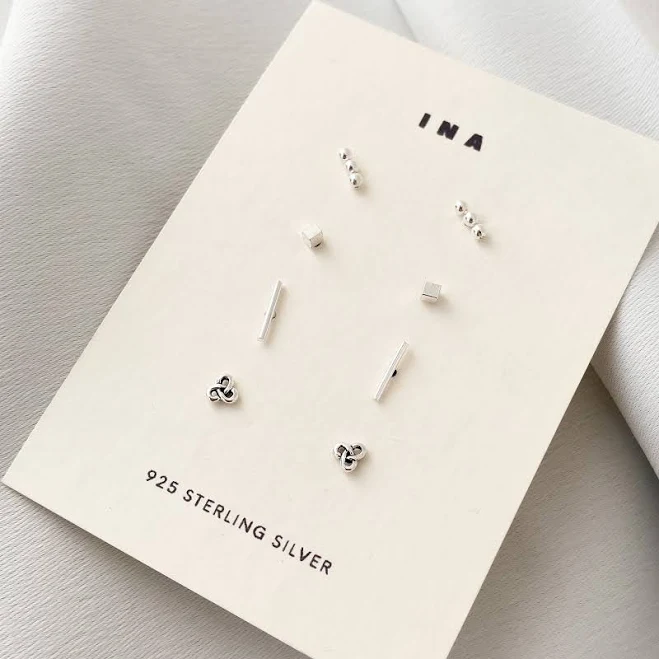 accessory Tiny Sterling Silver Stud Earring Set Etsy - Seller $42.17