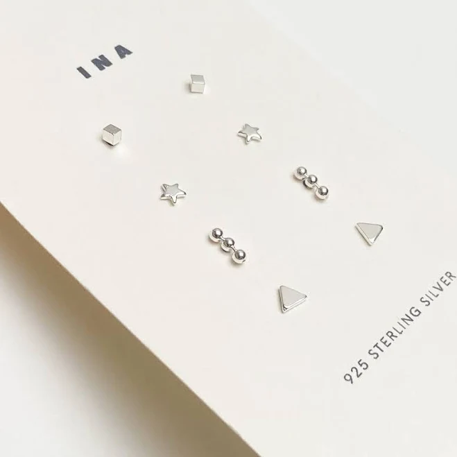 accessory Tiny Sterling Silver Stud Earring Set Etsy - Seller $42.2