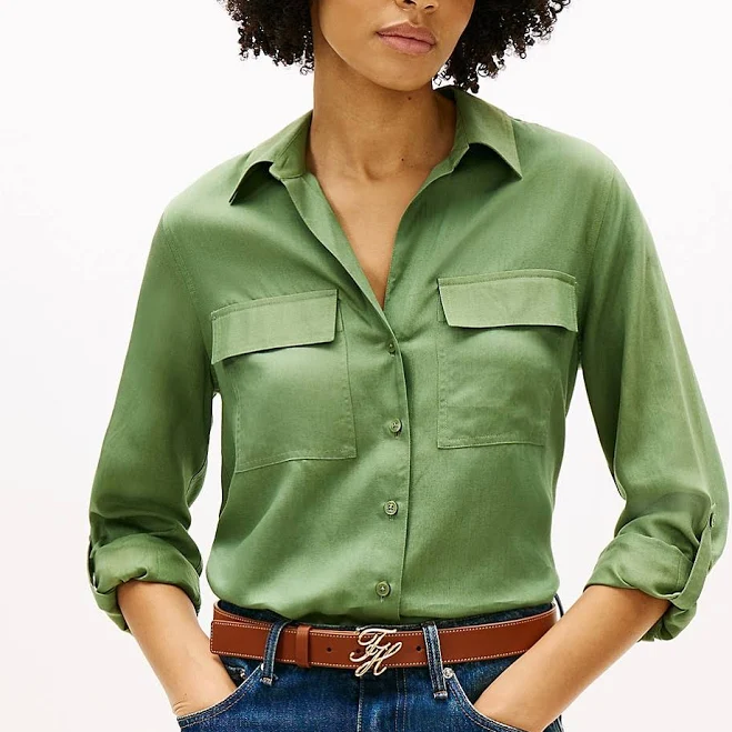 top Tommy Hilfiger Women's Lightweight Utility Shirt Tommy Hilfiger $62.65