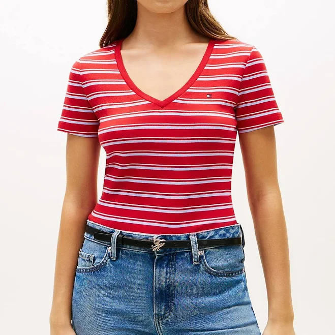 t-shirt Tommy Hilfiger Women's Stripe V-Neck T-Shirt Tommy Hilfiger $19.75