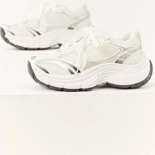 shoes Two Tone Lace Up Mesh Chunky Sneakers Lime Lush $26.95