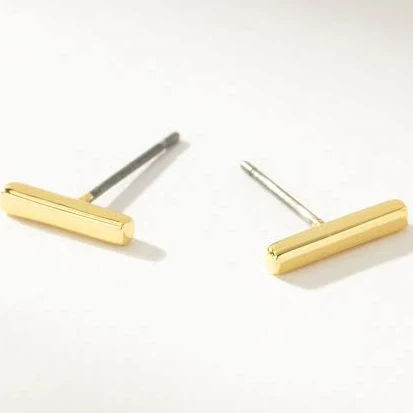 accessory Uncommon James Simple Bar Stud Earrings in Gold Uncommon James $38