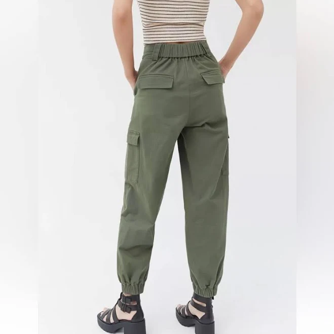 pants Urban Outfitters Pants & Jumpsuits | Urban Outfitters Bdg Olive Green High Rise Cargo Pants With Elastic Ankles | Color: Green | Size: S | Leigh115's Poshmark $38