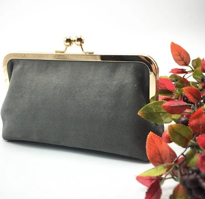 bag Vegan Suede Kisslock Purse Etsy - Seller $49