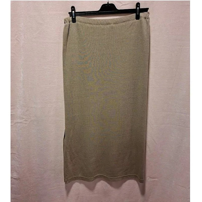 skirt Vintage Ribbed Knit Maxi Skirt with Side Slit Etsy - Seller $42.72