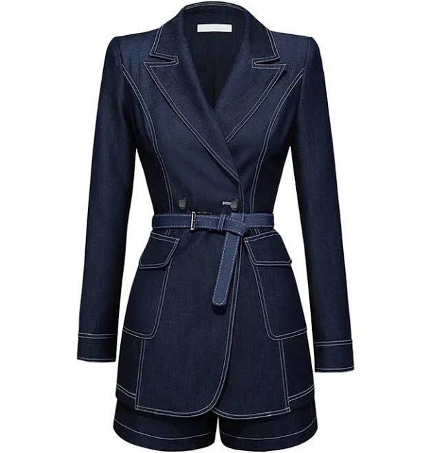 matching set Vivian Seven Women's Belted Blazer & Mini Shorts Set Vivian Seven $239.47