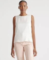 top Washable Stretch Silk Shell Tank Quince $42