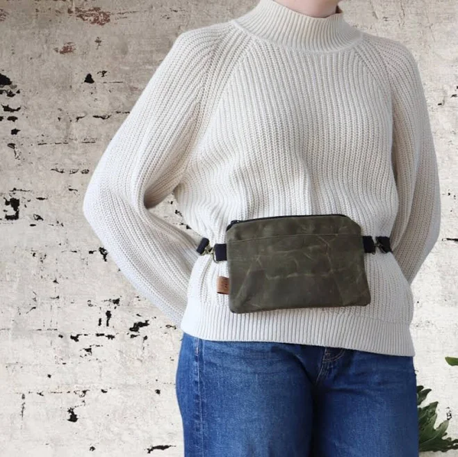 bag Waxed Canvas Belt Bag: Rustic Olive Fanny Pack, Water Resistant Etsy - Seller $74.96