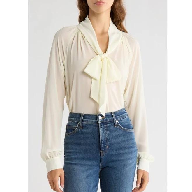 top WAYF x Sara Walker Bow Georgette Blouse Nordstrom Rack $30.97