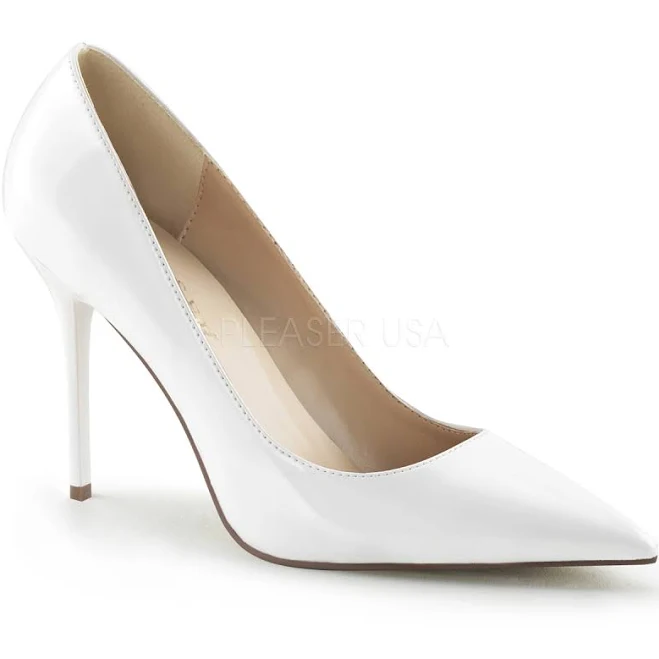 shoes White Classic High Heel Pointed Toe Pump - Classic Womens Shoe ShoeOodles $67