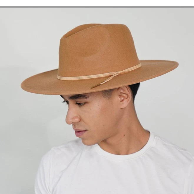 accessory Wide Brim Fedora Hat with String truthBlack $50