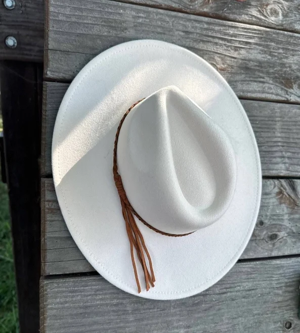 accessory Wide Brim Felt Hat with Rope Band Maxi Laine’s Boutique $39