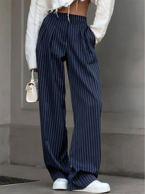 pants Wide-Leg Pinstripe Pants Commense $36