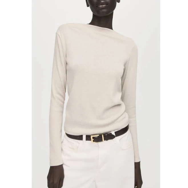 top Woman Mango boat neck long sleeve top Nordstrom $35.99
