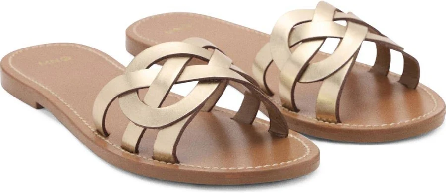 shoes Woman MANGO Leather sandals with intertwined strap Nordstrom $69.99
