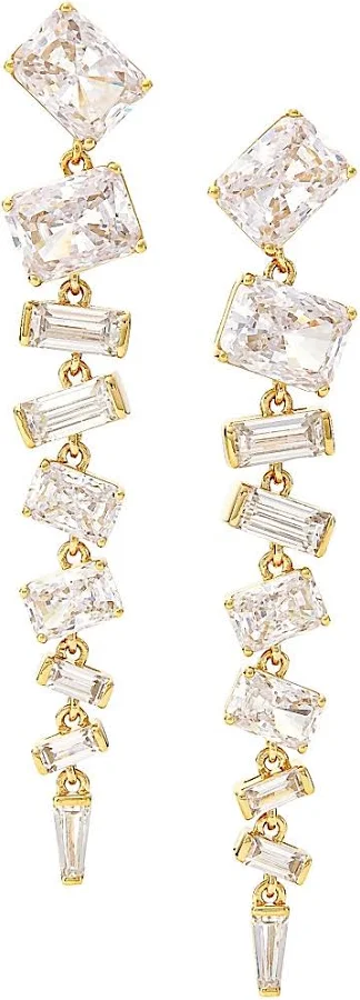 accessory Women's Adriana Orsini Revelry 18K-Gold-Plated & Cubic Zirconia Linear Drop Earrings Saks Fifth Avenue $195