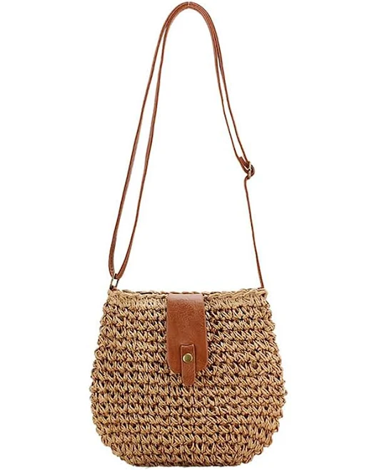 bag Women's Boho-Style Woven Straw Crossbody Bag with Leather Strap LightInTheBox $14.99