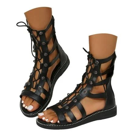 shoes Women's Dakaela Slip-On Flat Gladiator Sandals Walmart - Dakaela $33.82