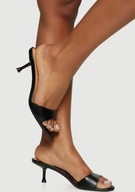 shoes Women's Faux Leather Open Toe Spool Heel Mules Rainbow Shops $19.99