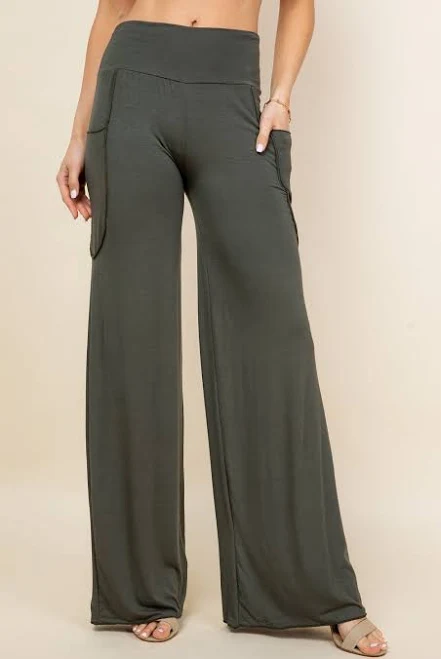 pants Women's Flowy Wide Leg Palazzo Pants Made in USA Kooniez $59