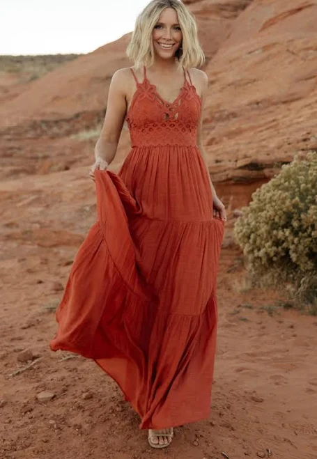 dress Womens Flying Tomato Summerlin Lace Top Maxi Dress Baltic Born $69