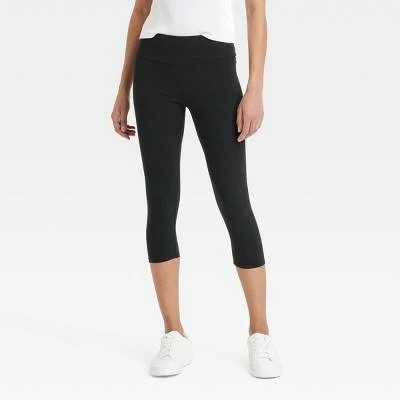 leggings Women's High Rise Cotton Capri Leggings A New Day Black Target $10