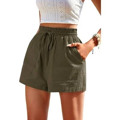 bottom Women's High-Waisted Linen Shorts with Pockets Target $34.99