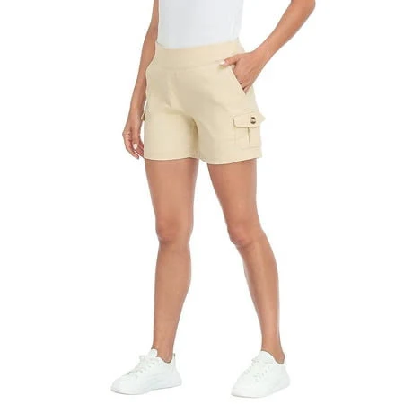 shorts Women's High-Waisted Pull-On Stretch Cargo Shorts with Pockets Walmart - HDE $34.99