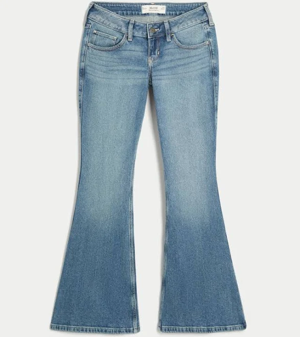 bottoms Women's Hollister Ultra Low-Rise Wash Flare Jeans Hollister Co - Official $14.99