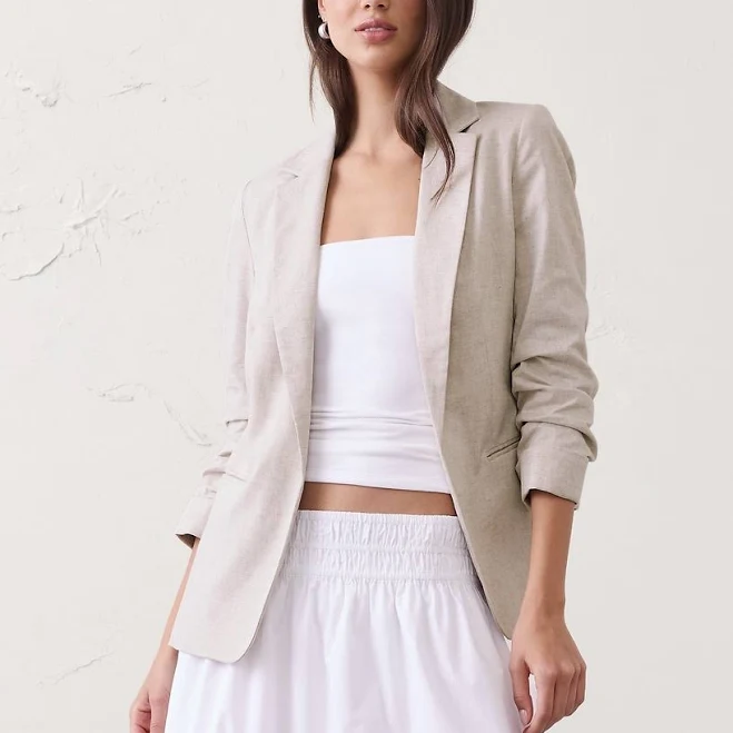 blazer Women's Linen-Blend Hayden Blazer Banana Republic Factory $90
