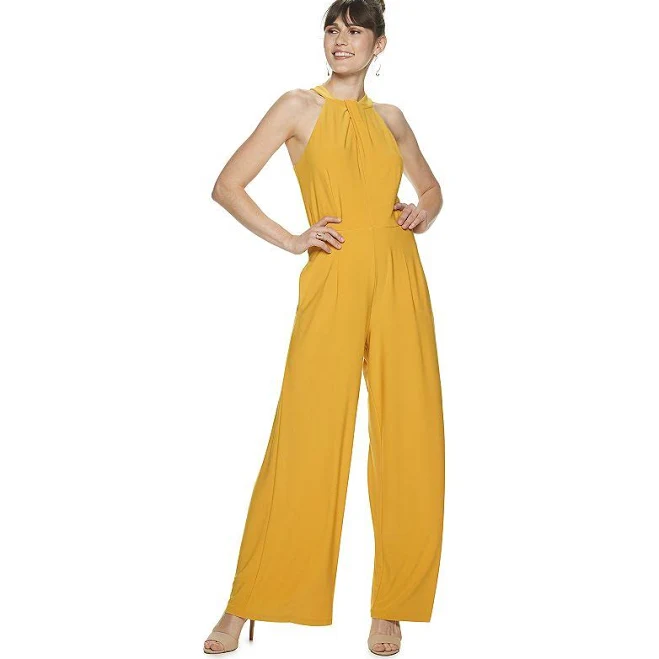 jumpsuit Women's Nina Leonard Wide-Leg Halter Jumpsuit Kohl's $38.76