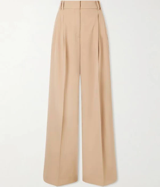 bottom Women's Pleated Wool-Blend Wide-Leg Trousers NET-A-PORTER $990