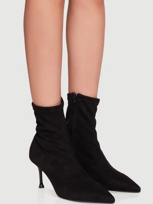 shoes Women's Pointed Toe Stiletto Heel Suede Ankle Boots Rainbow Shops $10