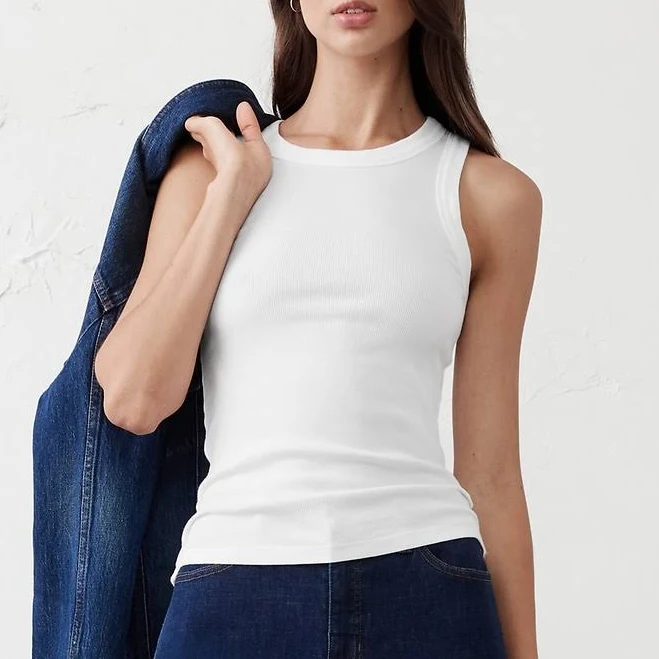 top Women's Ribbed Racer Tank Banana Republic Factory $15