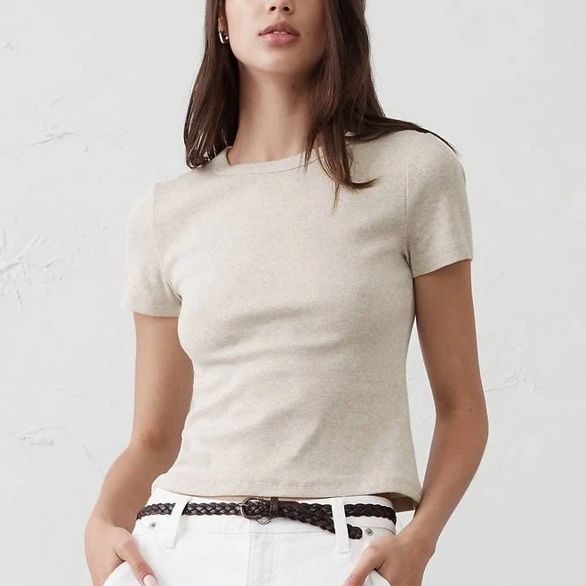 top Women's Ribbed T-Shirt Banana Republic Factory $17.5