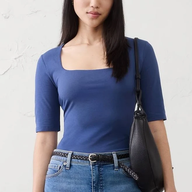 square neck top Women's Soft Stretch Square-Neck Top Banana Republic Factory $24