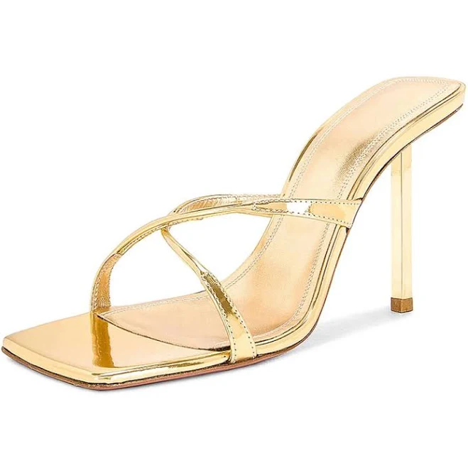 shoes Women's Square Toe Cross-Strap Mule Heels fsjshoes $95