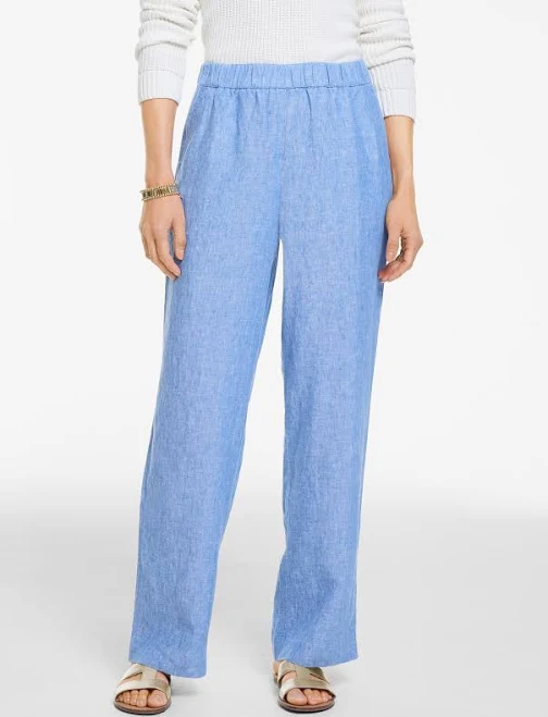 trousers Women's Talbots Washed Linen Wide Pull-On Pants Talbots $83.3