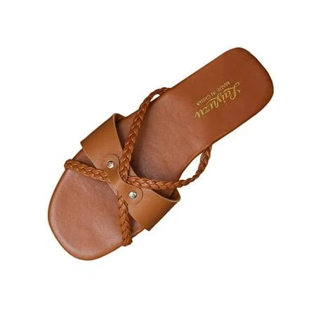 shoes Women's Woven Cross Strap Flat Sandals Walmart - Xfvqtps Fashion $13.99