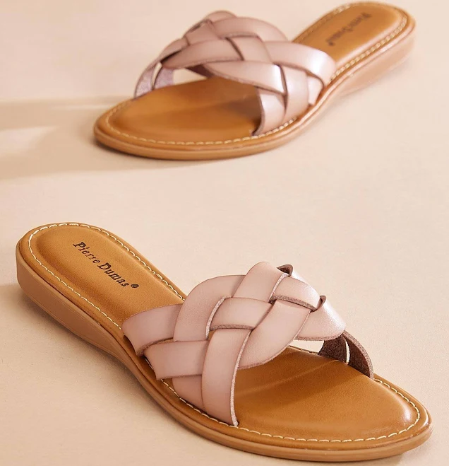 shoes Woven Faux Leather Band Sandals Versona $34.99