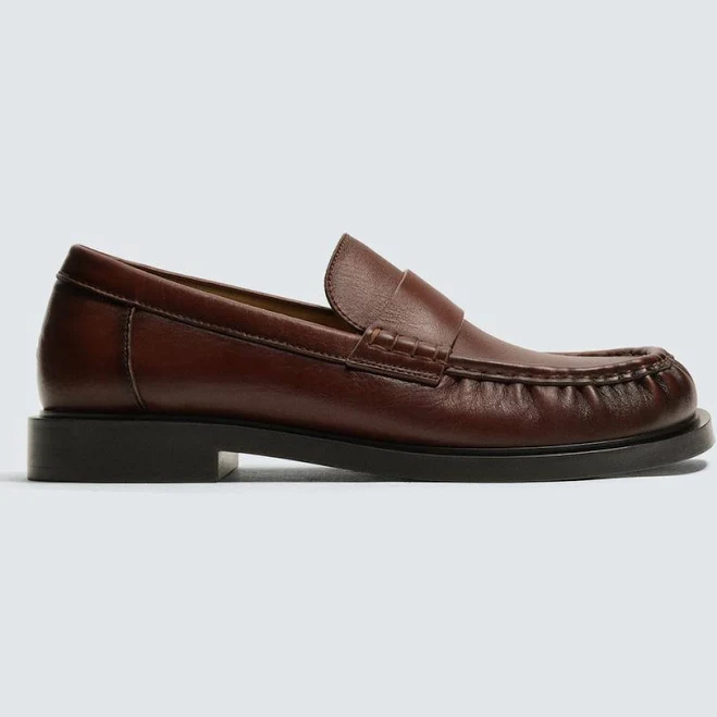 shoes Zara Men's Leather Penny Loafers Zara USA $109