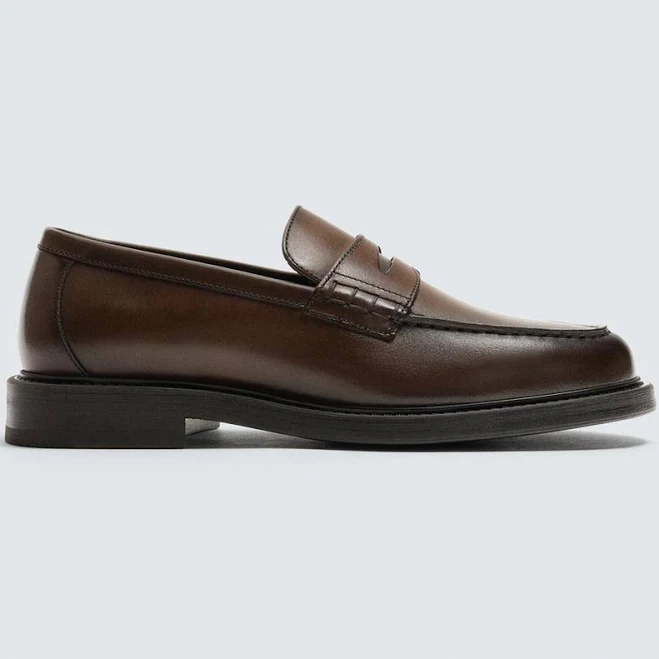 shoes Zara Men's Leather Penny Loafers Zara USA $129
