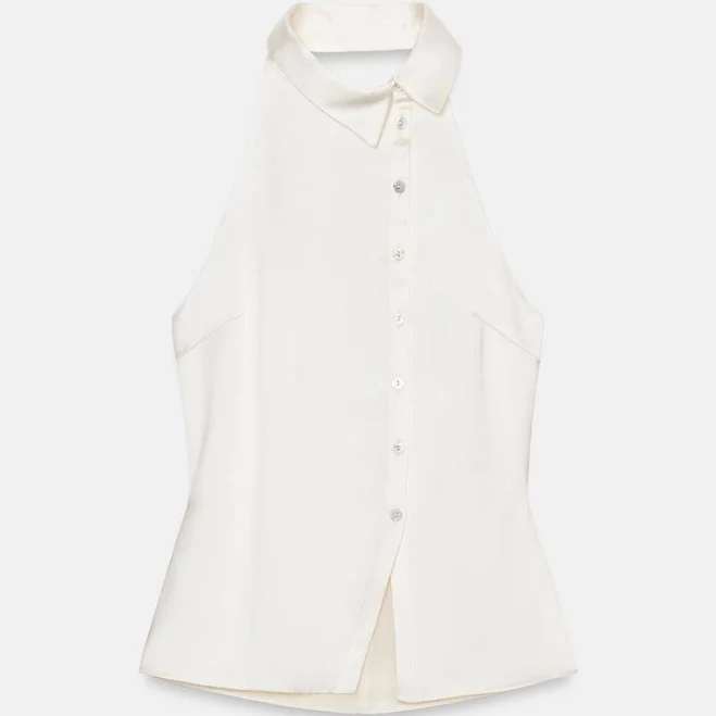 top Zara Satin Halter Top Zara USA $49.9