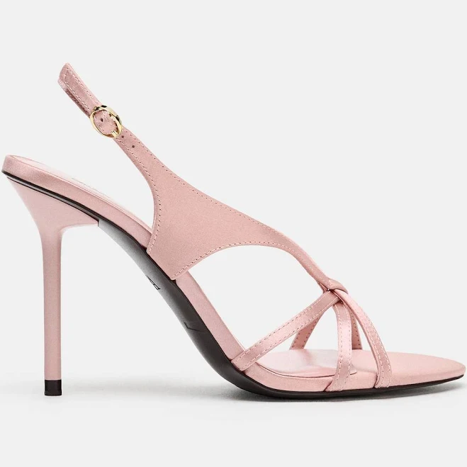 shoes Zara Satin Heeled Sandals Zara USA $59.9